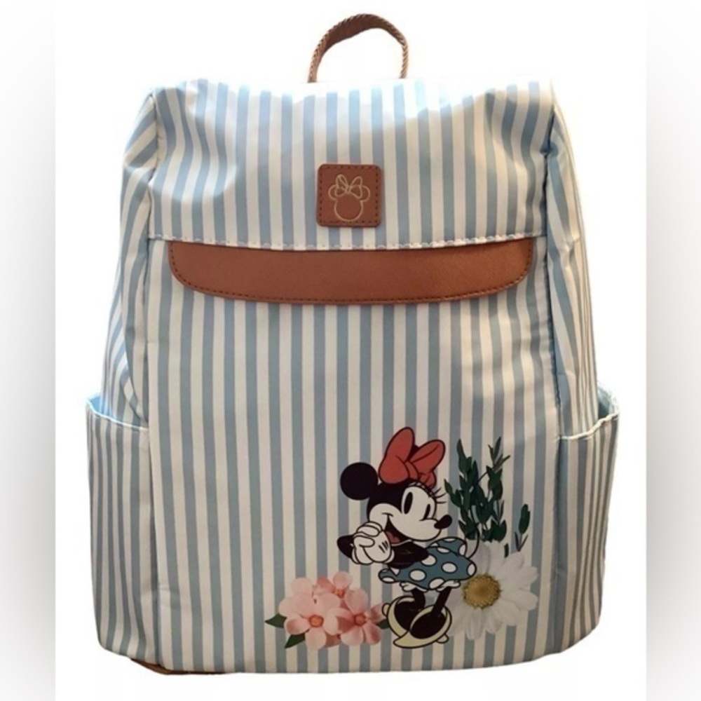 Minnie Mouse Blue and White Striped Backpack